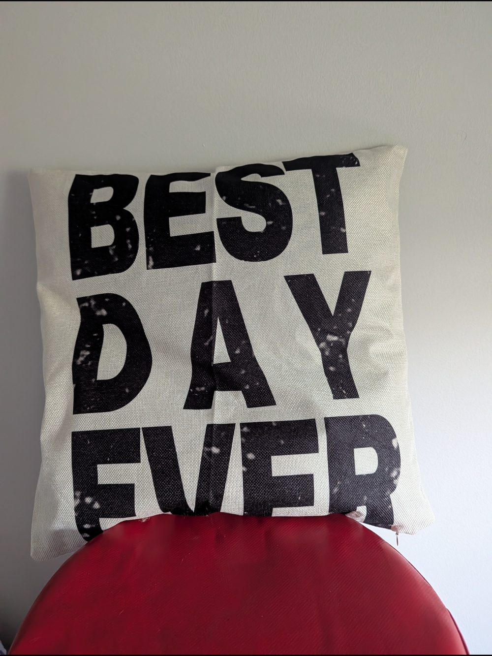 Best Day Ever Black and Cream Accent Pillow Cover